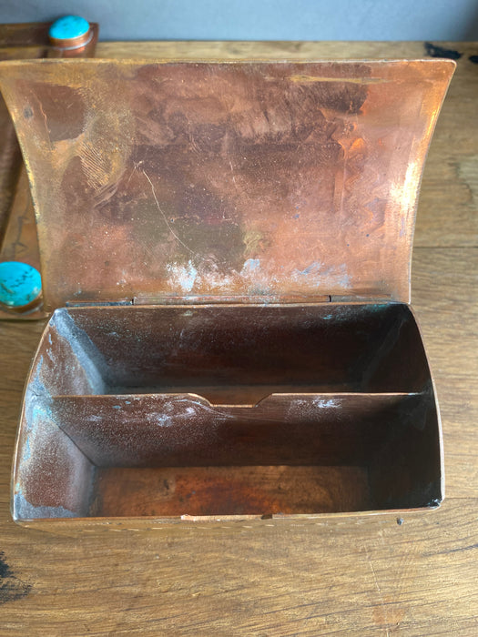 COPPER BOX WITH TURQUOISE