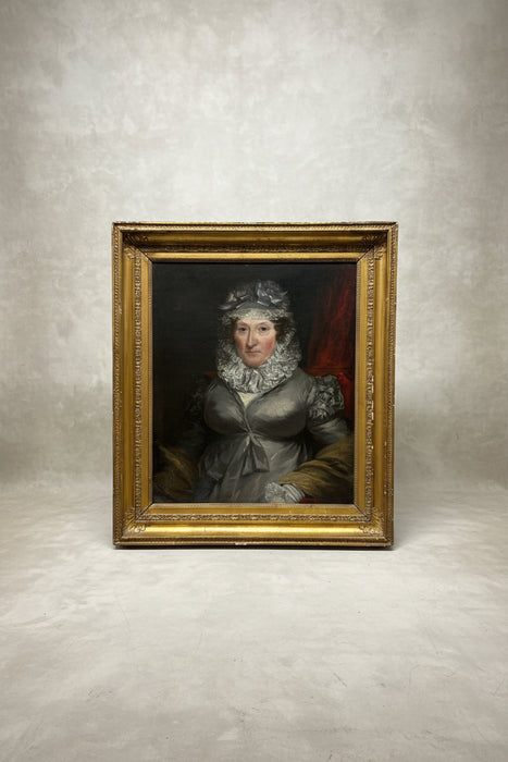 LARGE 19TH CENTURY GOLD FRAMED PORTRAIT OF LADY