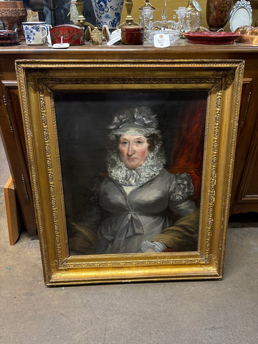 LARGE 19TH CENTURY GOLD FRAMED PORTRAIT OF LADY