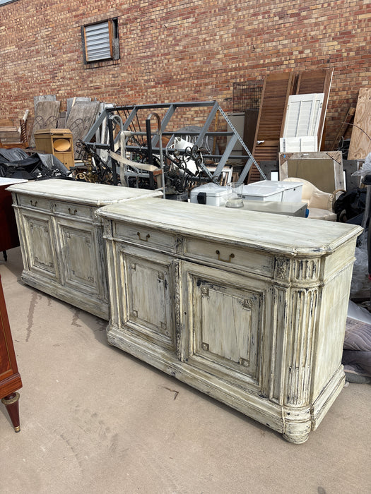 PAIR OF FRENCH REGENCEY PAINTED SERVERS - AS FOUND