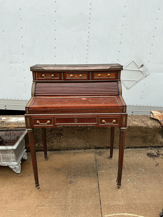 SMALL LOUIS XVI 19TH CENTURY TAMBOUR SECRETARY AS FOUND