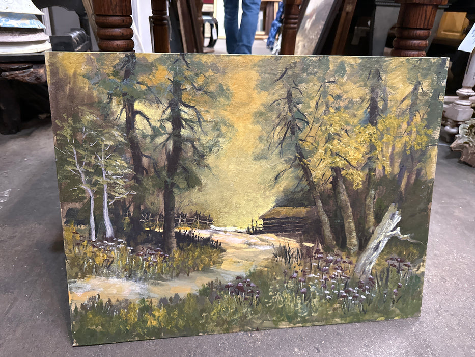 LANDSCAPE PAINTING OF CABIN