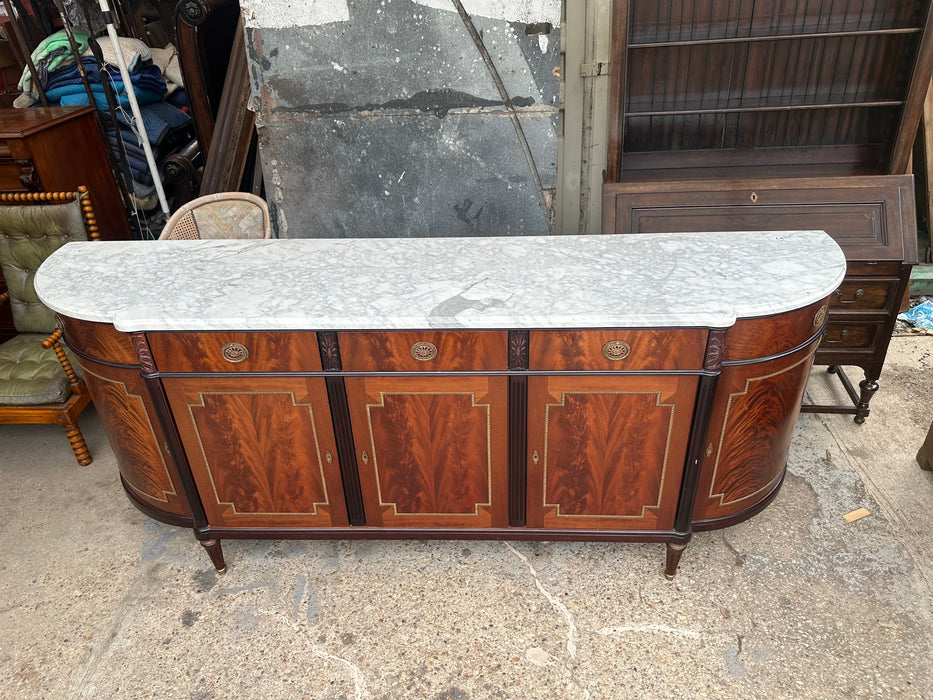 LOUIS XVI MAHOGANY MARBLE TOP SIDEBOARD