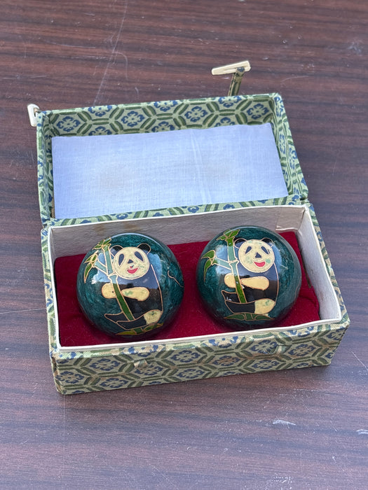 PAIR OF PANDA MUSICAL BOADING BALLS