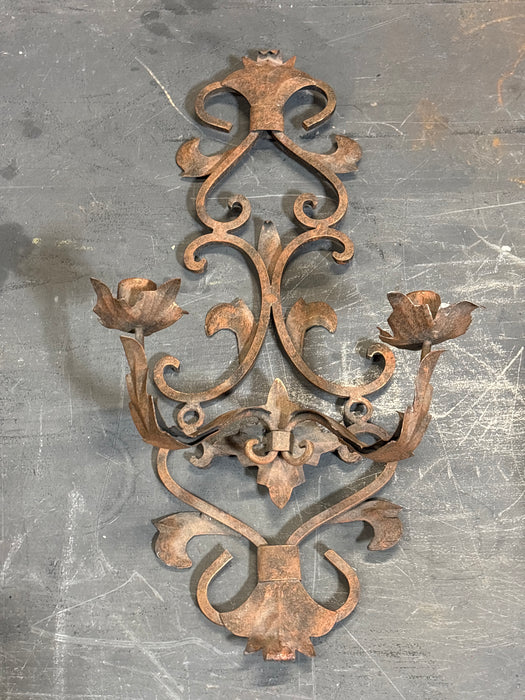 PAIR OF IRON CANDLE SCONCES