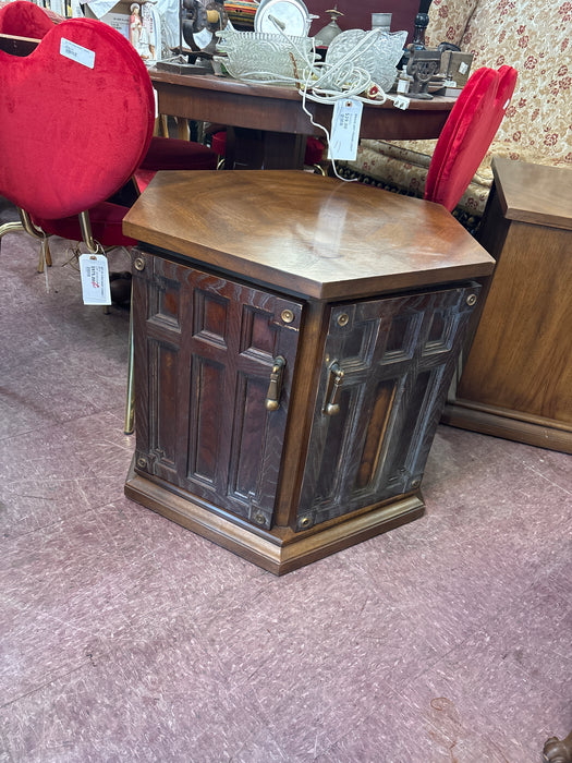 LARGE VINTAGE 2 DOOR HEXAGON CABINET
