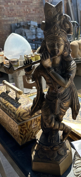 BRASS LARGE STATUE OF HINDU DEITY KRISHNA