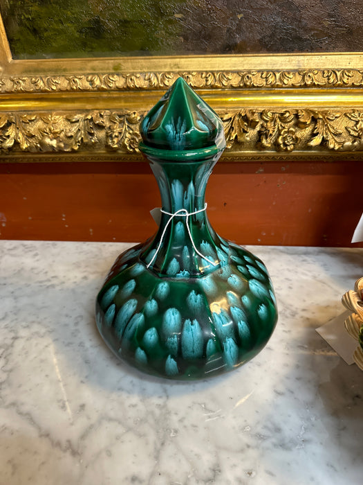 FOREST GREEN CERAMIC CARAFE