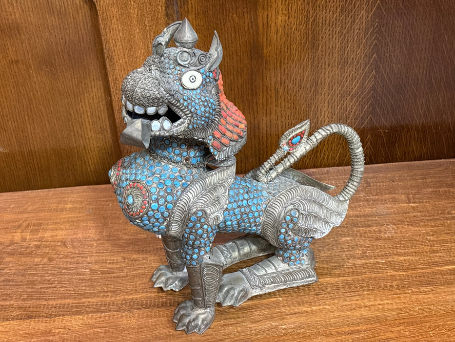 PAIR OF LARGE TIBETAN FOO DOG