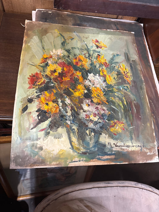 STILL LIFE OIL PAINTING OF VASE WITH FLOWERS - SIGNED