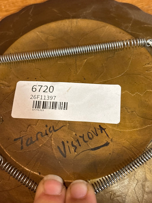 SMALL GOLD FRENCH GLASS PLATE - SIGNED TANIA VISICOVA