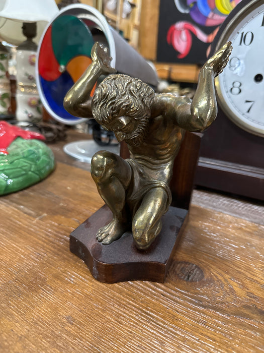 SPELTER MAN BOOKEND AS FOUND