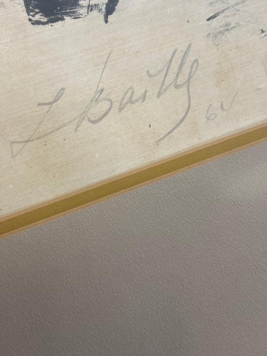 GWACH PAINTING OF SITTING MAN - SIGNED ZOMA BAITLIER