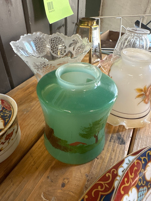VINTAGE GREEN GLASS SHADE