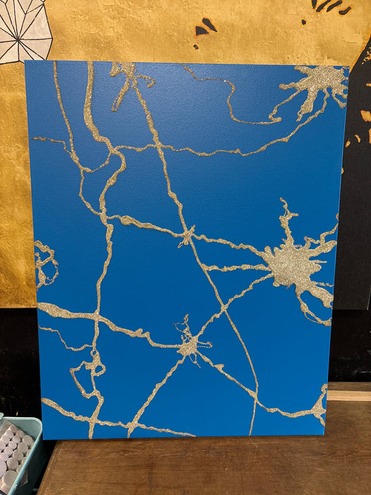 BLUE DIAMOND DUST NERVOUS SYSTEM PAINTING - BY DAVE NAVARRO AND PADHIA