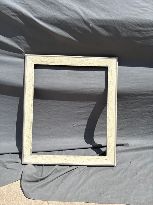 DISTRESS PAINTED WHITE AND TAN FRAME