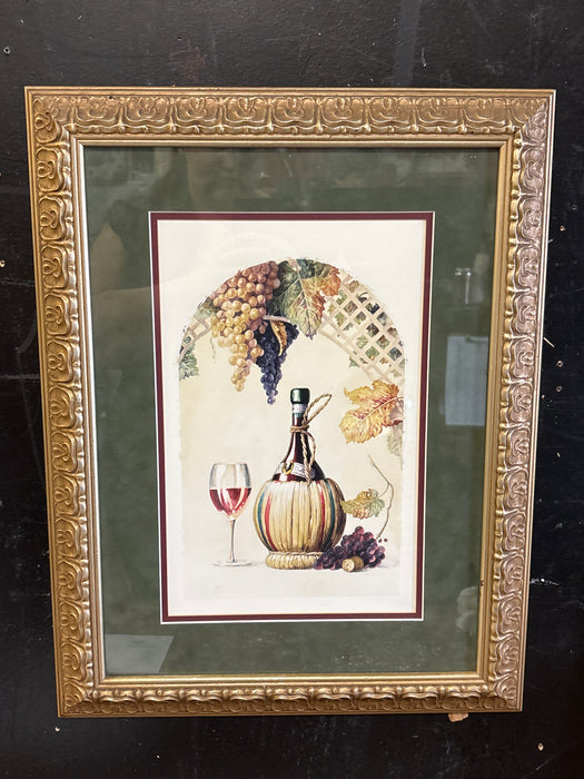 PRINT OF WINE AND GRAPES