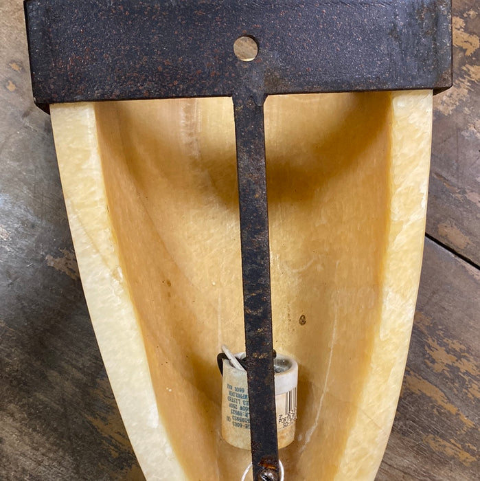 ALABASTER SCONCE WITH IRON