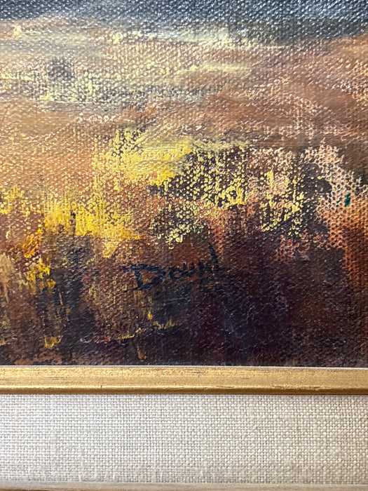 OIL PAINTING ON CANVAS OF ORANGE TREE - SIGNED SHIRLEY DOWD