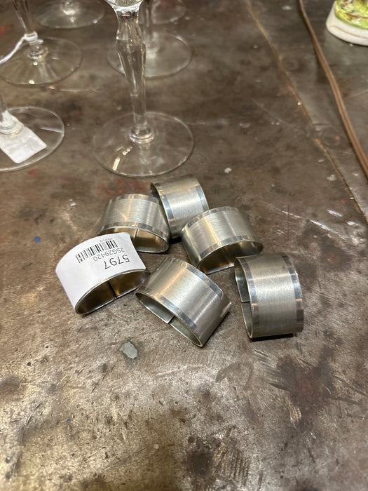 SET OF 6 STAINLESS STEEL NAPKIN HOLDERS