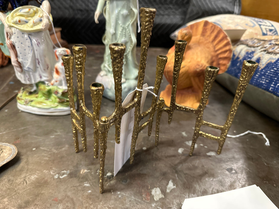 TINY FOLDING BRASS CANDLE HOLDER