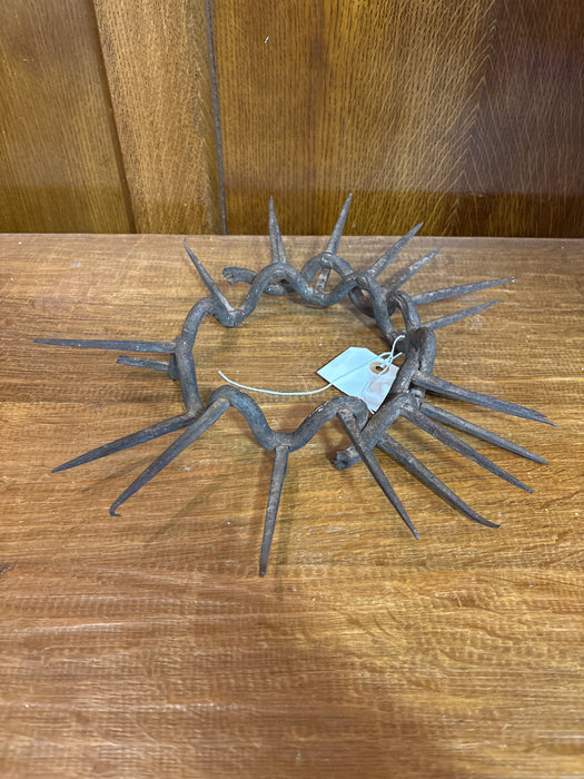 INCREDIBLE ANTIQUE HAND FORGED IRON CROWN OF THORNS