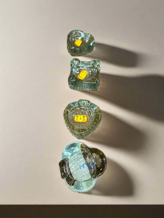 SET OF 4 SPANISH ART GLASS SALTS