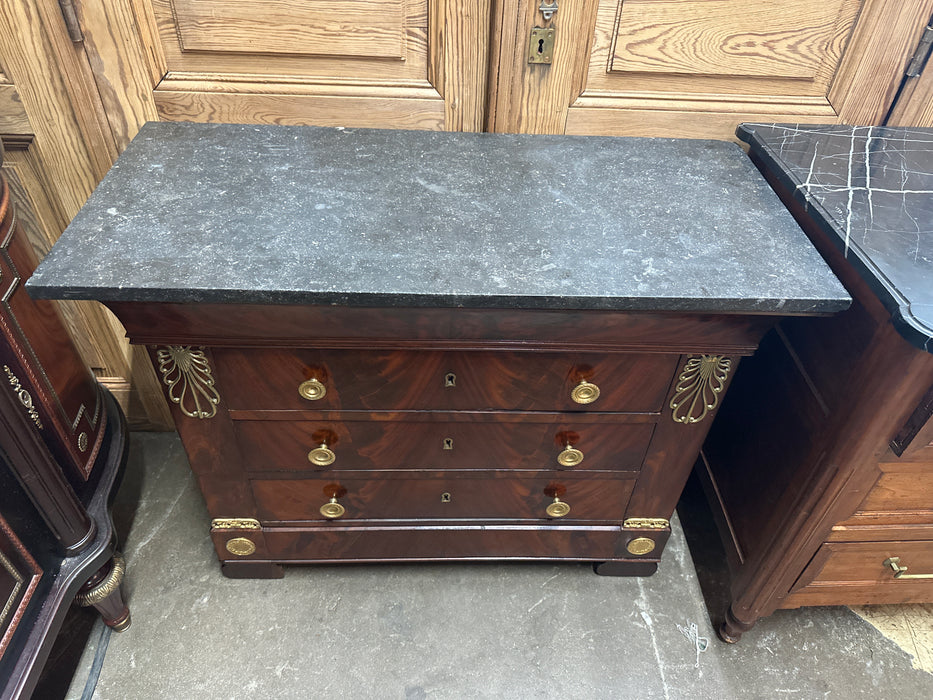 BLACK MARBLE TOP EMPIRE CHEST