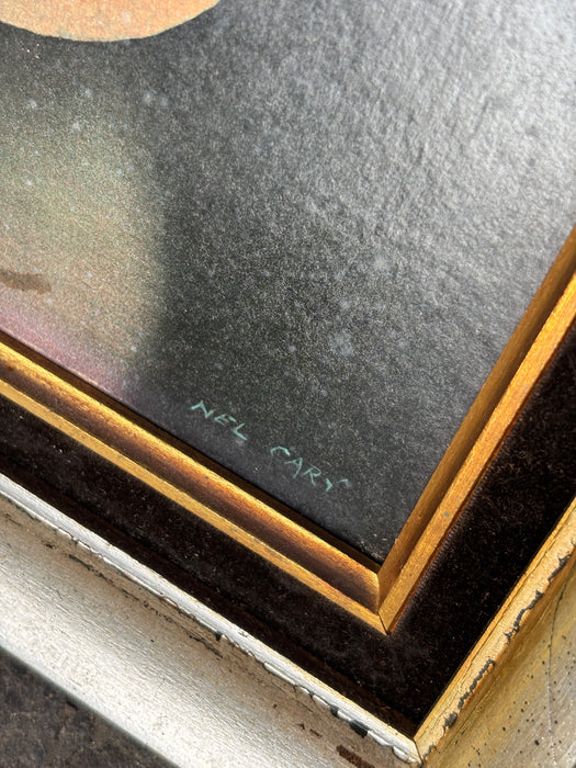SMALL GOLD FRAMED STILL LIFE OF ORANGE - SIGNED NEL CARY