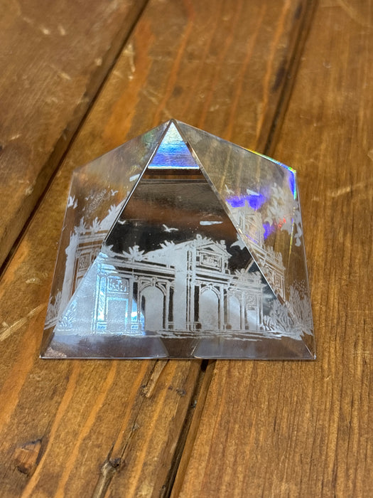 SMALL LUCITE PRISM OF HOUSE