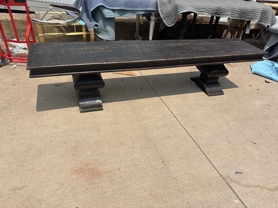 BLACK DOUBLE PEDESTAL BENCH
