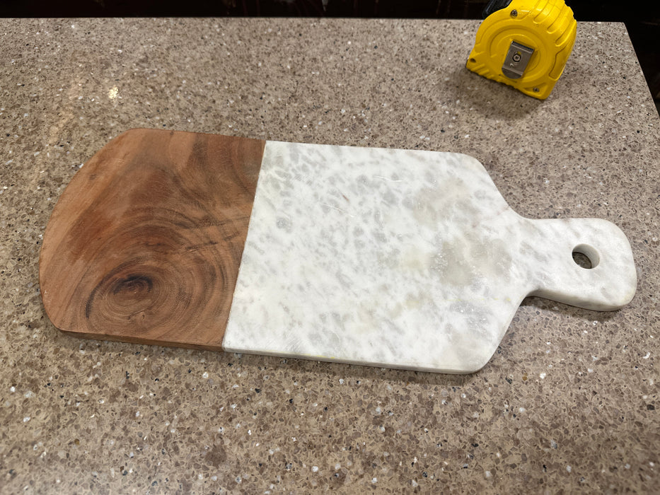 STONE AND WOOD SRVING BOARD WITH HANDLE