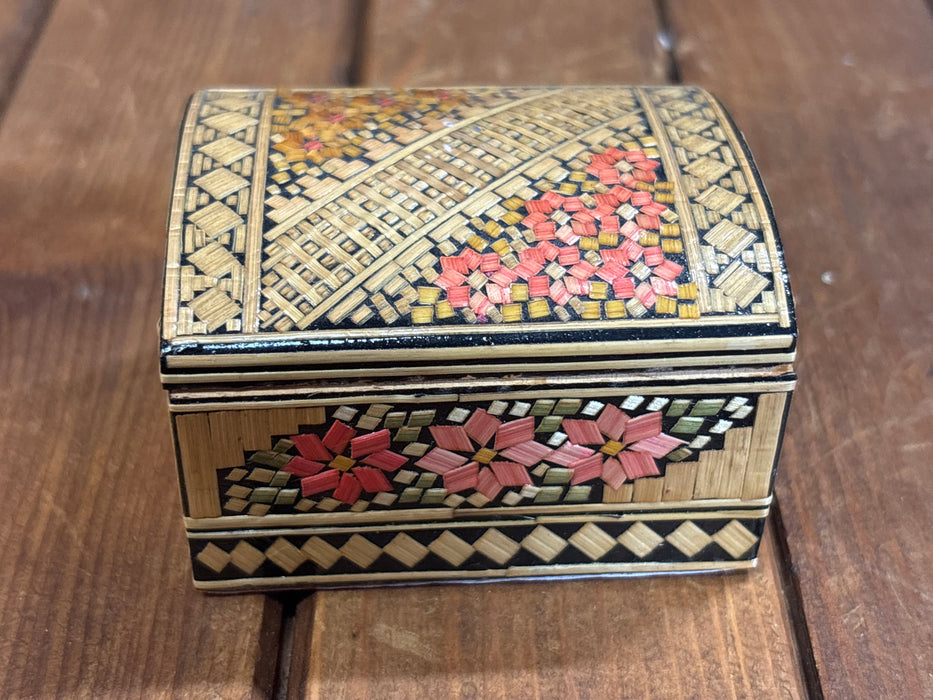TINY PINK FLORAL INLAID BOX