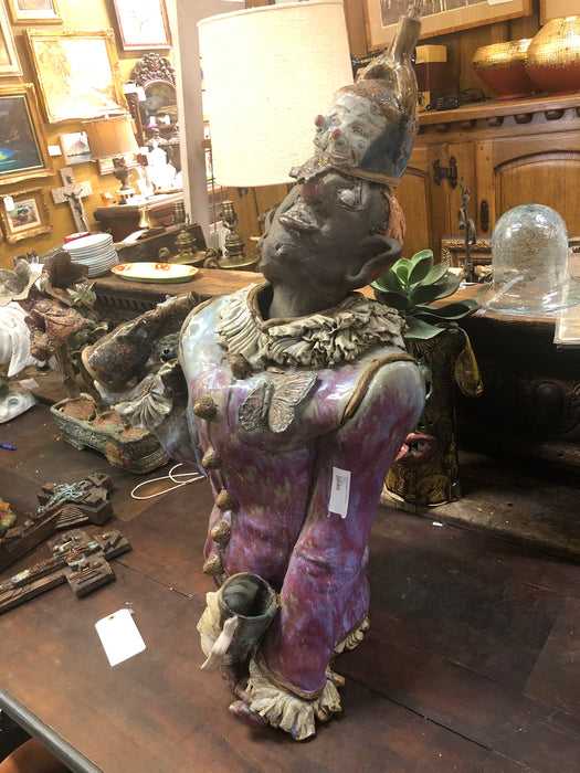 GLAZED BLACK TORSO ART PIECE