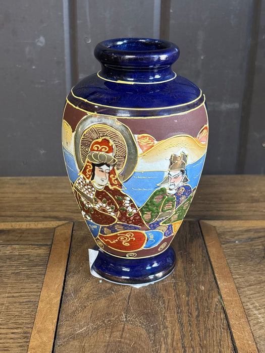 SMALL COBALT SATSUMA VASE
