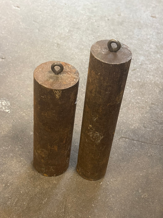 PAIR OF CYLINDER CLOCK WEIGHTS
