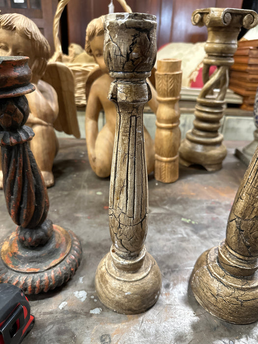 WOOD IVORY COLOR CANDLE STAND