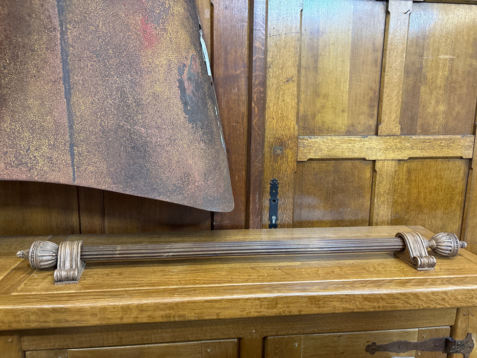 COMPOSITION CURTAIN ROD WITH HOLDERS - AS FOUND