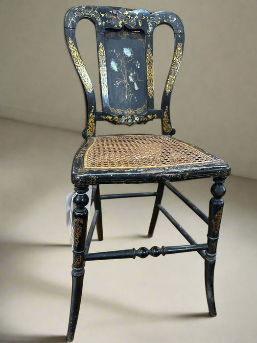 MOTHER OF PEARL EBONIZED CHAIR