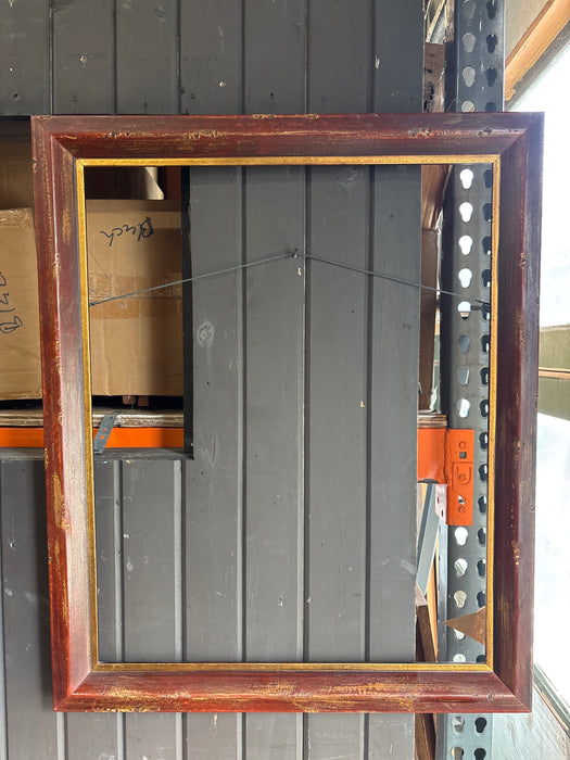 RED RUSTIC FRAME WITH GILT LINER