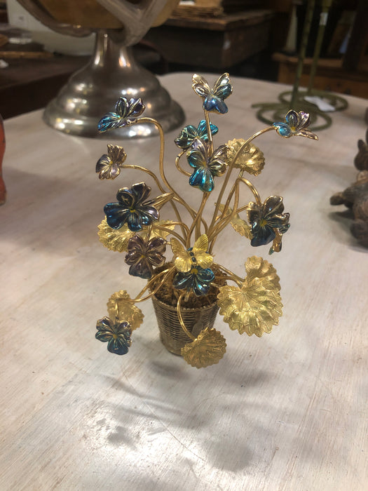 ENAMELED FLORAL BASKET