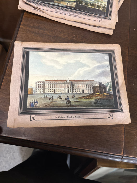 COLORFUL ARCHITECTURAL PRINT "LE CHATEAU ROYAL A CASERTA"