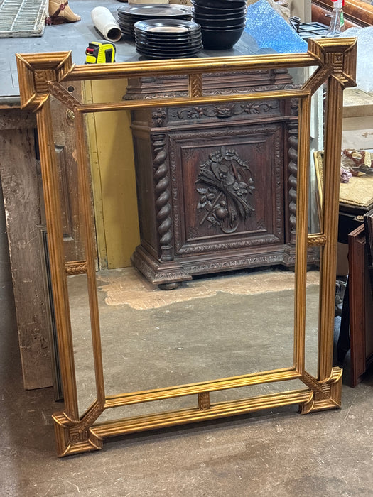 LARGE GOLD HOLLYWOOD REGENCY MIRROR