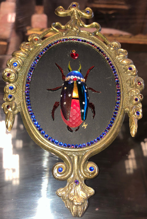 PAIR OF CASSEY EDMUNDS JEWELED SCARABS