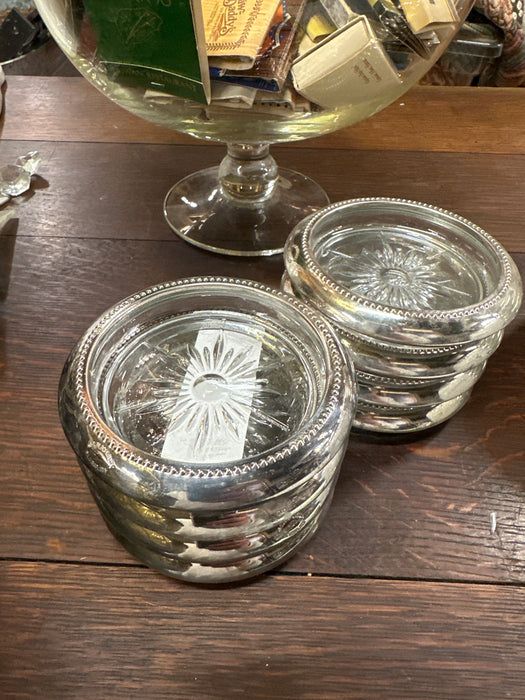 SET OF 8 SILVER PLATE COASTERS