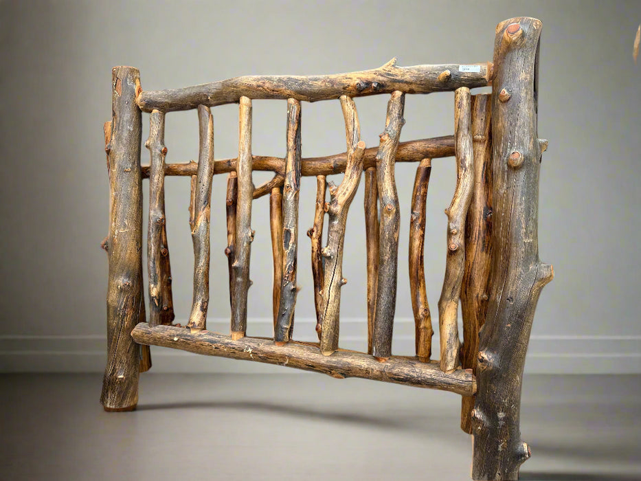 RUSTIC  LOG BED WITH RAILS