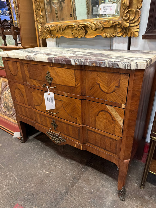 LOUIS XVI MARBLE TOP CHEST - AS FOUND VENEER