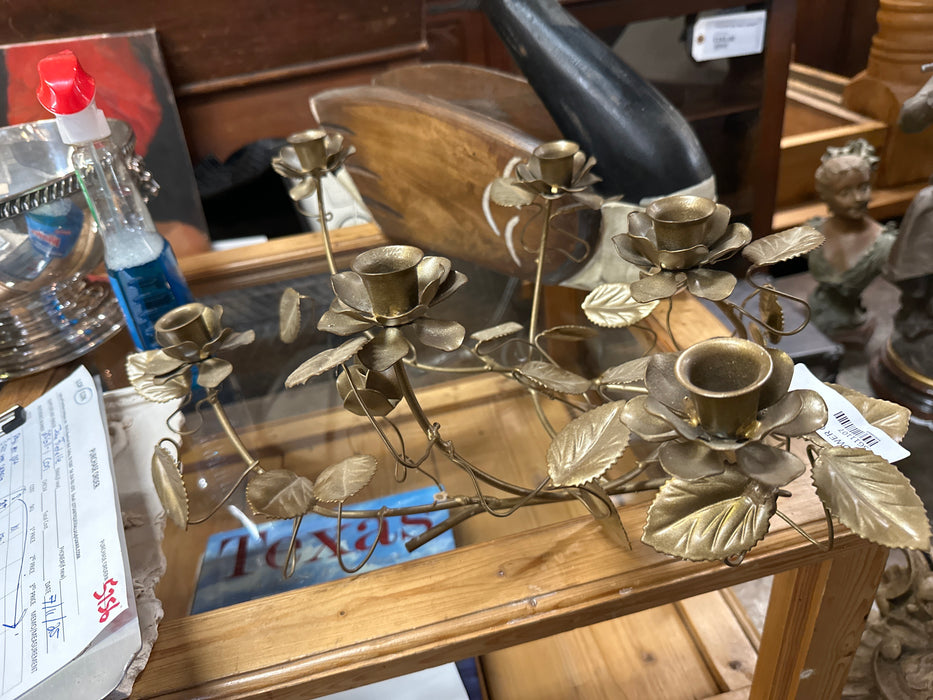 IRON FLOWER CANDELABRA