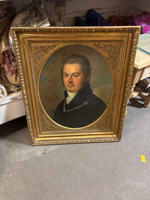 LARGE ORNATE GOLD FRAMED PORTRAIT OF MAN