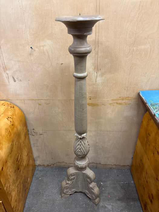 PAINTED WOODEN ALTAR CANDLE STAND